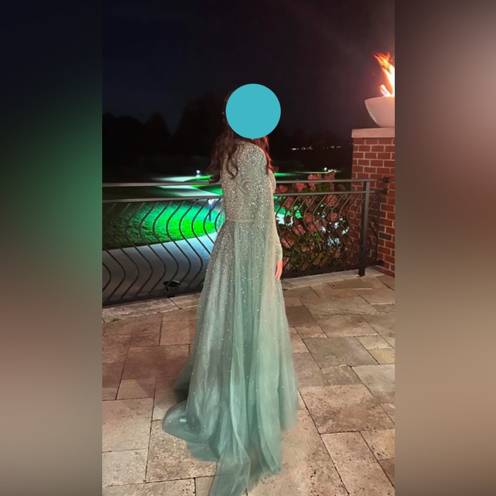 Elegant and Modest Blue/Green Dress